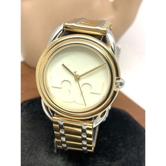 Tory Burch Women's Watch TBW7222 Miller Quartz Cream Dial Two Tone Steel 32mm - Picture 1 of 14